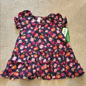 Carter's Pink and Blue Casual Sundress with Puff Cap Sleeves